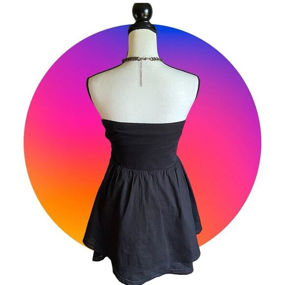 Maje Women's Black Cotton Silk Strapless Flirty Fit Flare Mini Dress sz 1 XXS 00 - Picture 4 of 15